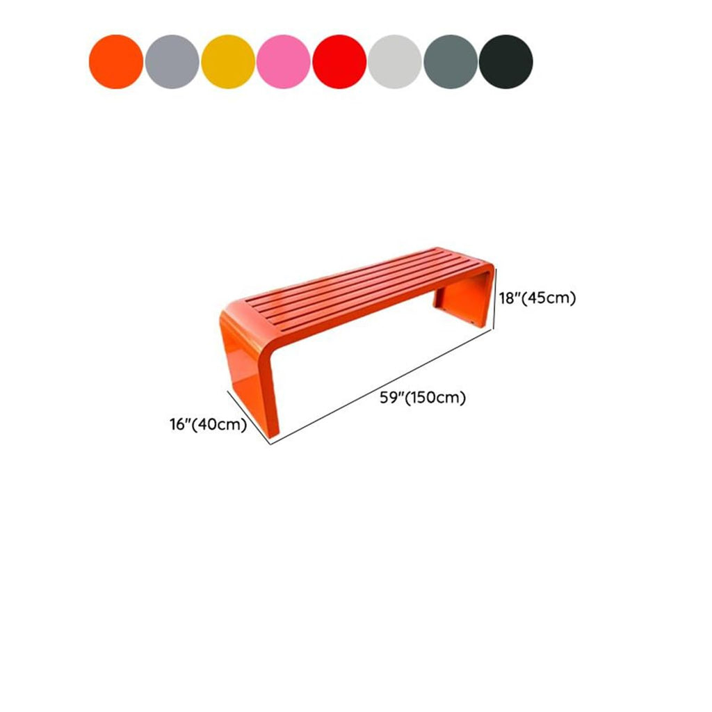Alloy Stainless Steel Outdoor Bench Red 59" L x 16" W x 18" H V2183