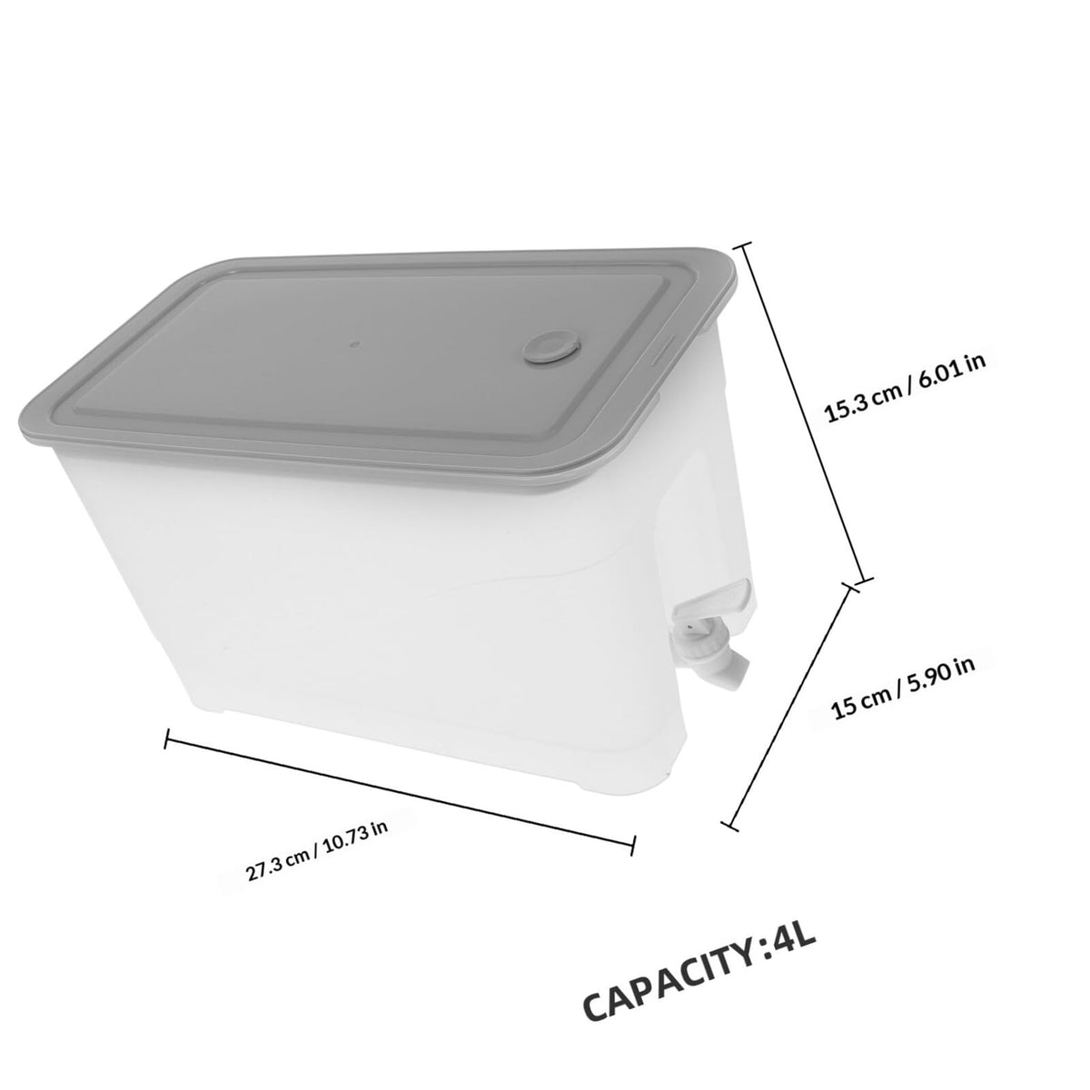 4L Cold Water Jug with Faucet Gray Plastic R7277