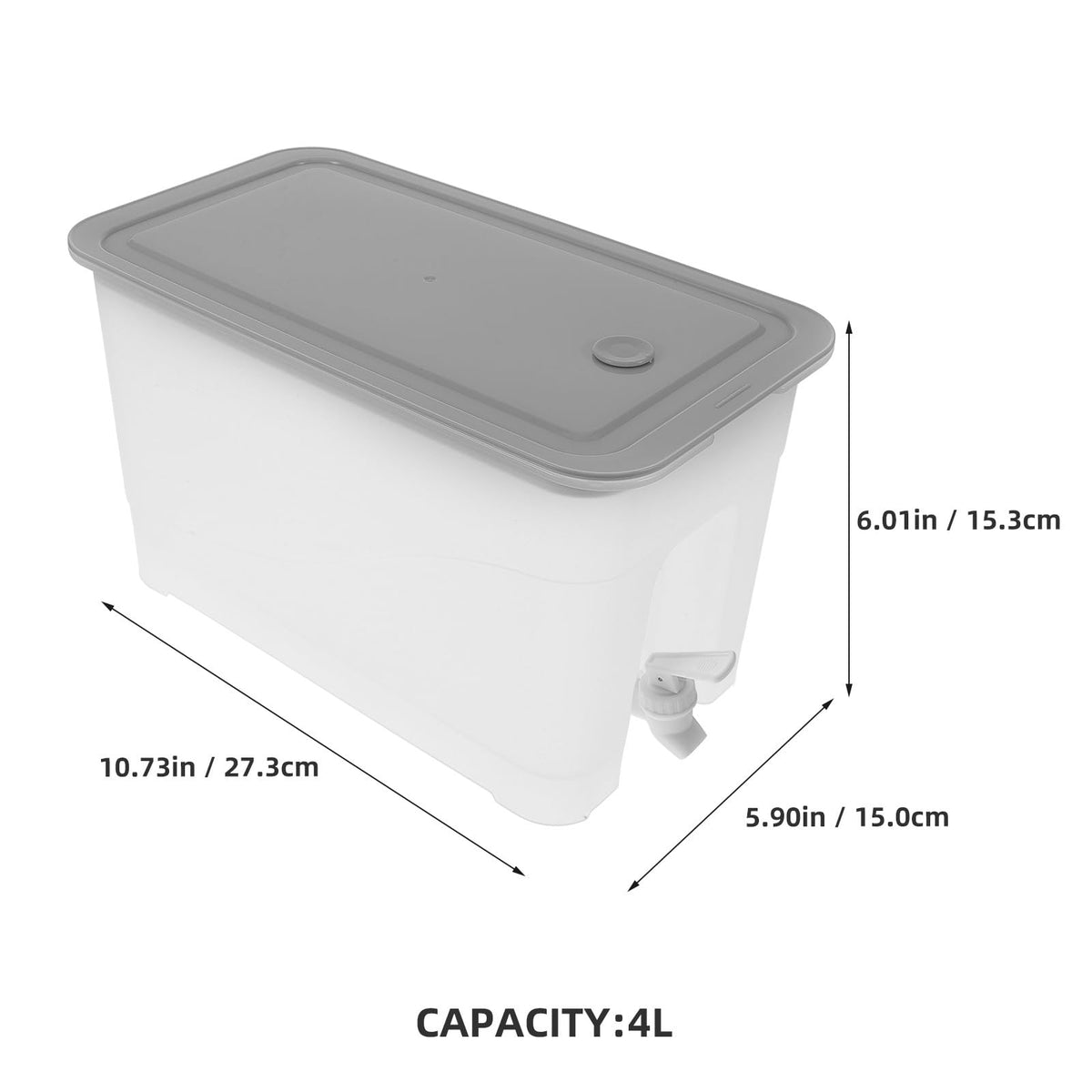 4L Cold Water Jug with Faucet Gray Plastic R7277