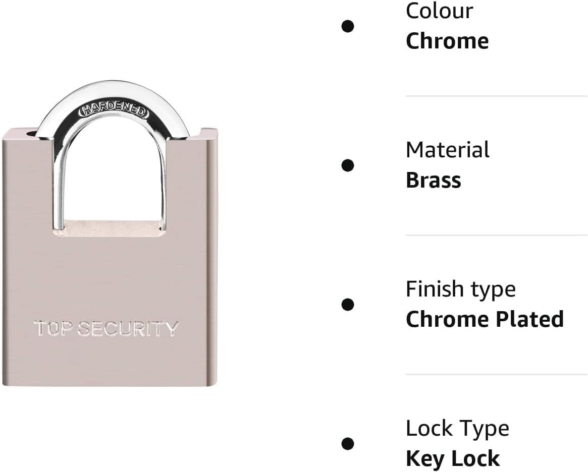 Heavy Duty Solid Brass Keyed Padlock with 4 Keys K8002