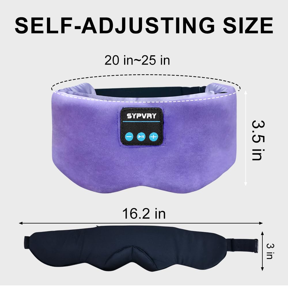 Bluetooth Sleep Mask Wireless Headphones Purple T9553