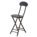 Black 18 Inch Folding Stool with Backrest N397