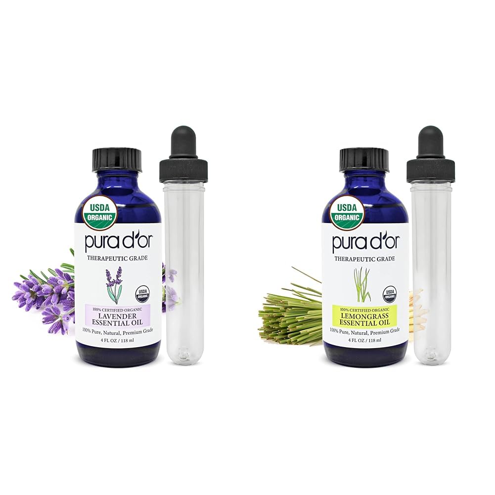 Organic Lavender & Lemongrass Essential Oils Bundle T7405