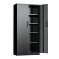 Black 72" Locking Steel Storage Cabinet with 4 Adjustable Shelves G54074