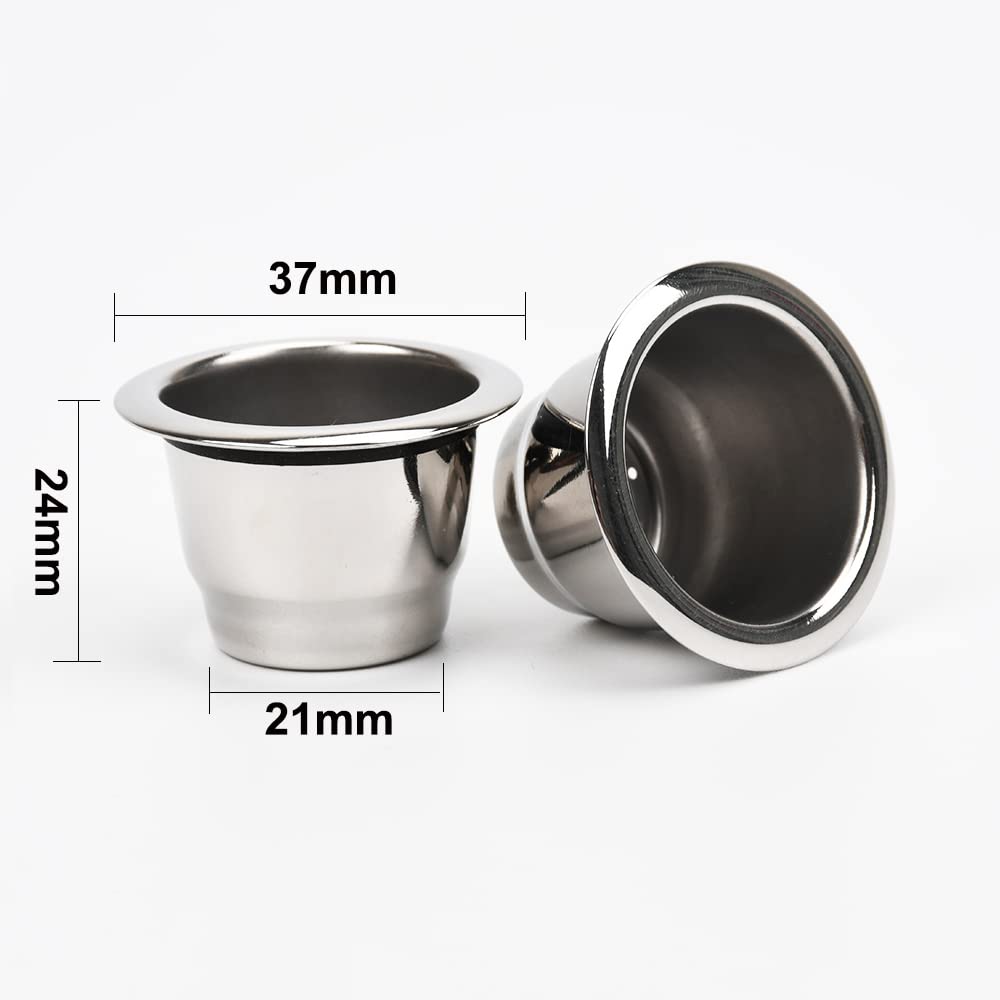 Reusable Stainless Steel Espresso Capsules 6 Cups 200 Lids S687
