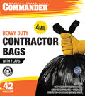 42 Gallon 4 MIL Black Heavy Duty Trash Bags Pack of 32 E1998