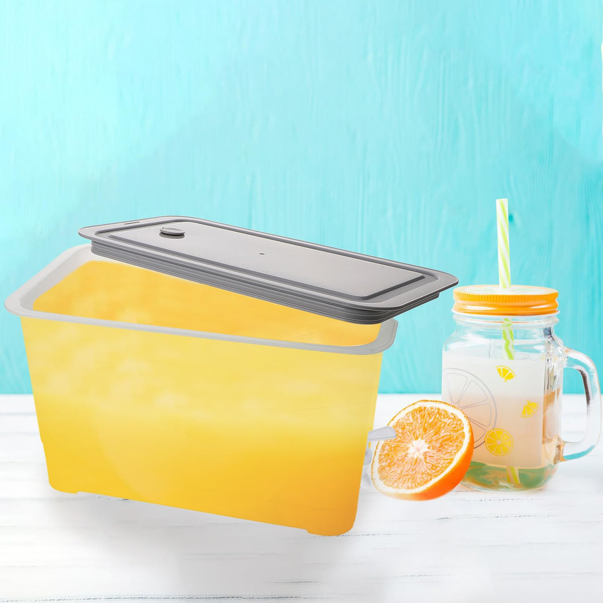 4L Cold Water Jug with Faucet Gray Plastic R7277