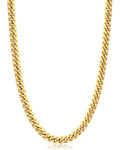 Cuban Link Chain Necklace 4mm 18K Gold Plated Stainless Steel D49982