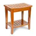 16" Teak Shower Bench with Shelf W453033