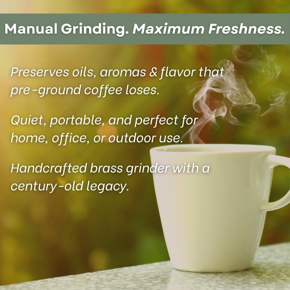Manual Coffee Grinder Adjustable Hand Crank Burr Mill N193085