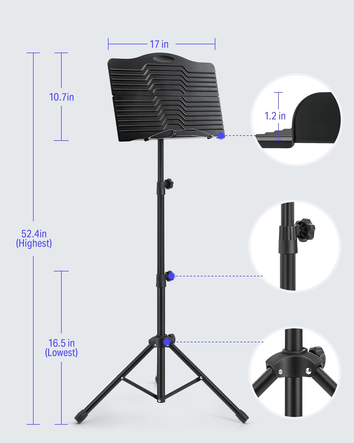 Sheet Music Stand with Light & Carrying Bag B193
