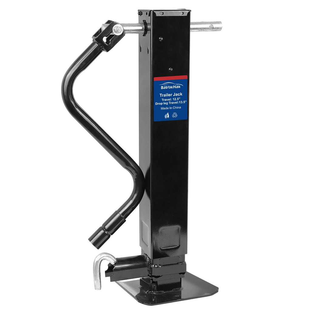 12000 LBS Weld-On Trailer Jack 4" Square Tube 26" Travel Side Wind Black O31154