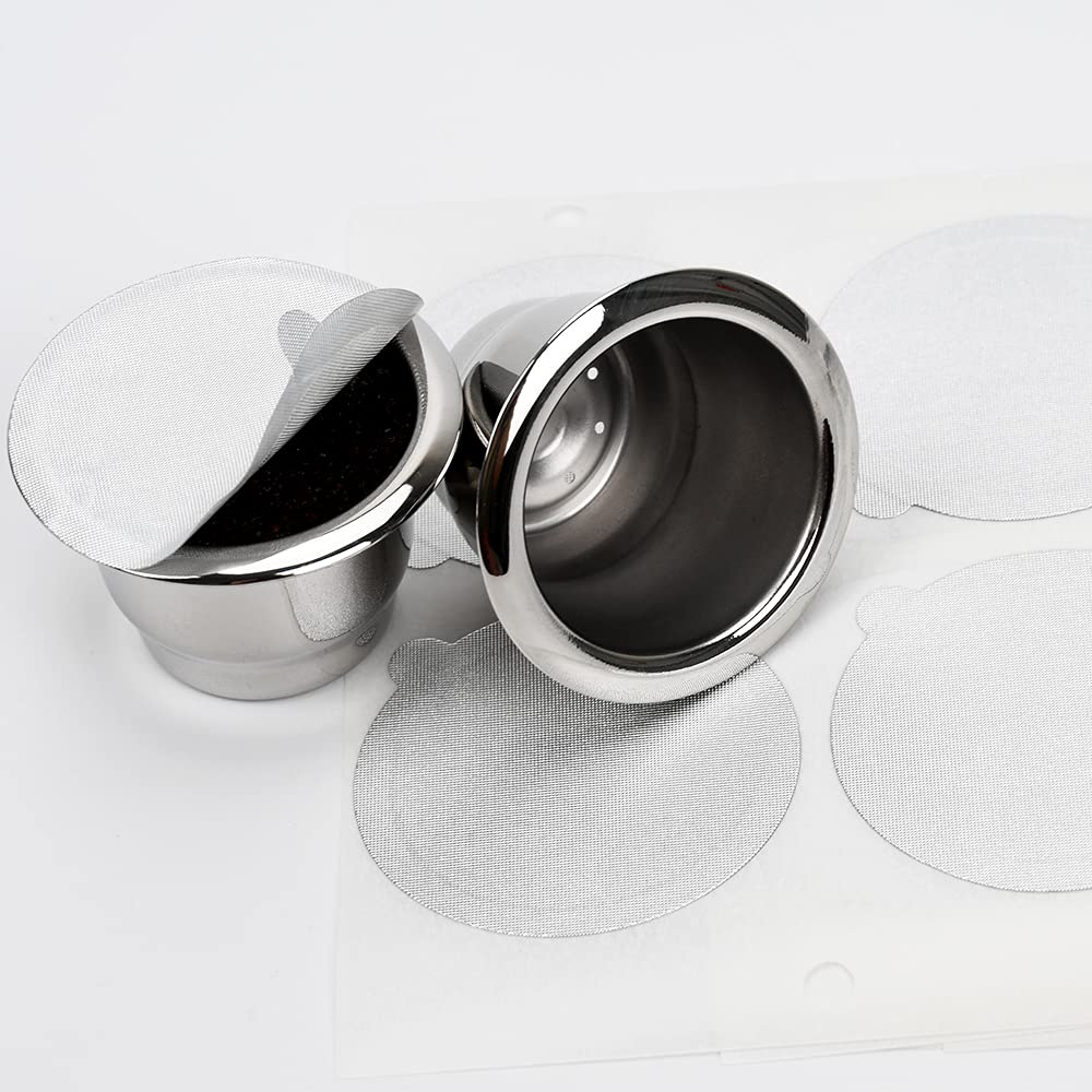 Reusable Stainless Steel Espresso Capsules 6 Cups 200 Lids S687
