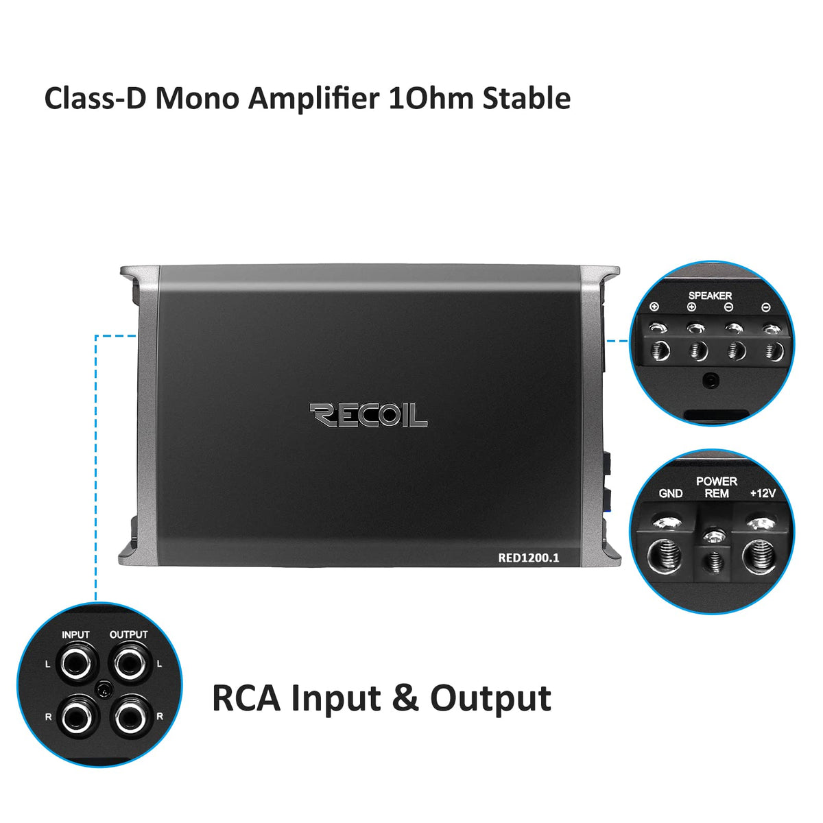 2500W Class D Car Audio Mono Block Subwoofer Amplifier R95751