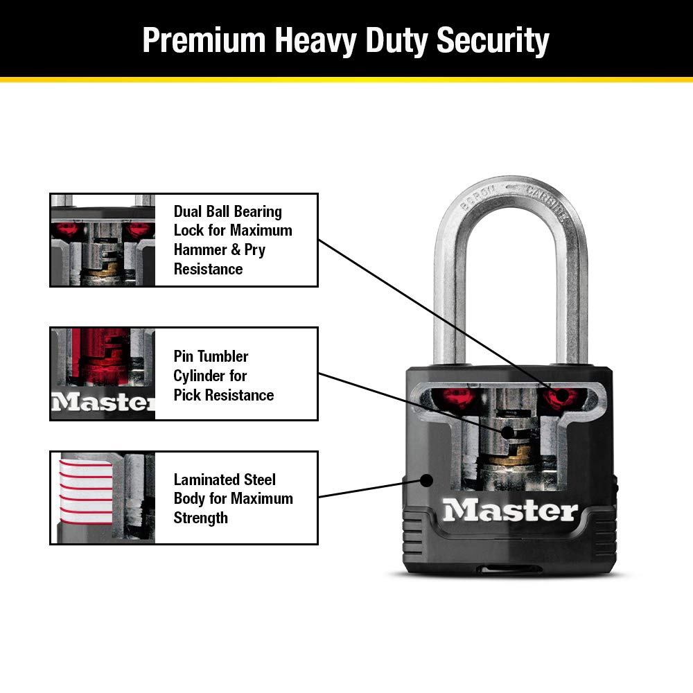Heavy-Duty Keyed Outdoor Padlock 4-Pack I5457
