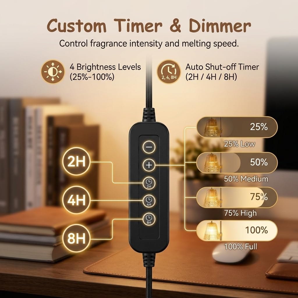 Dimmable Height Adjustable Candle Warmer Lamp with Timer Z708968