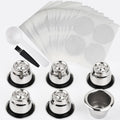 Reusable Stainless Steel Espresso Capsules 6 Cups 200 Lids S687