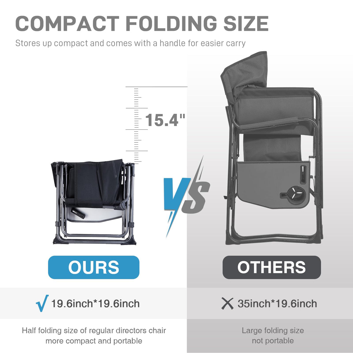 Portable Folding Camping Chair with Side Table, Black F784253