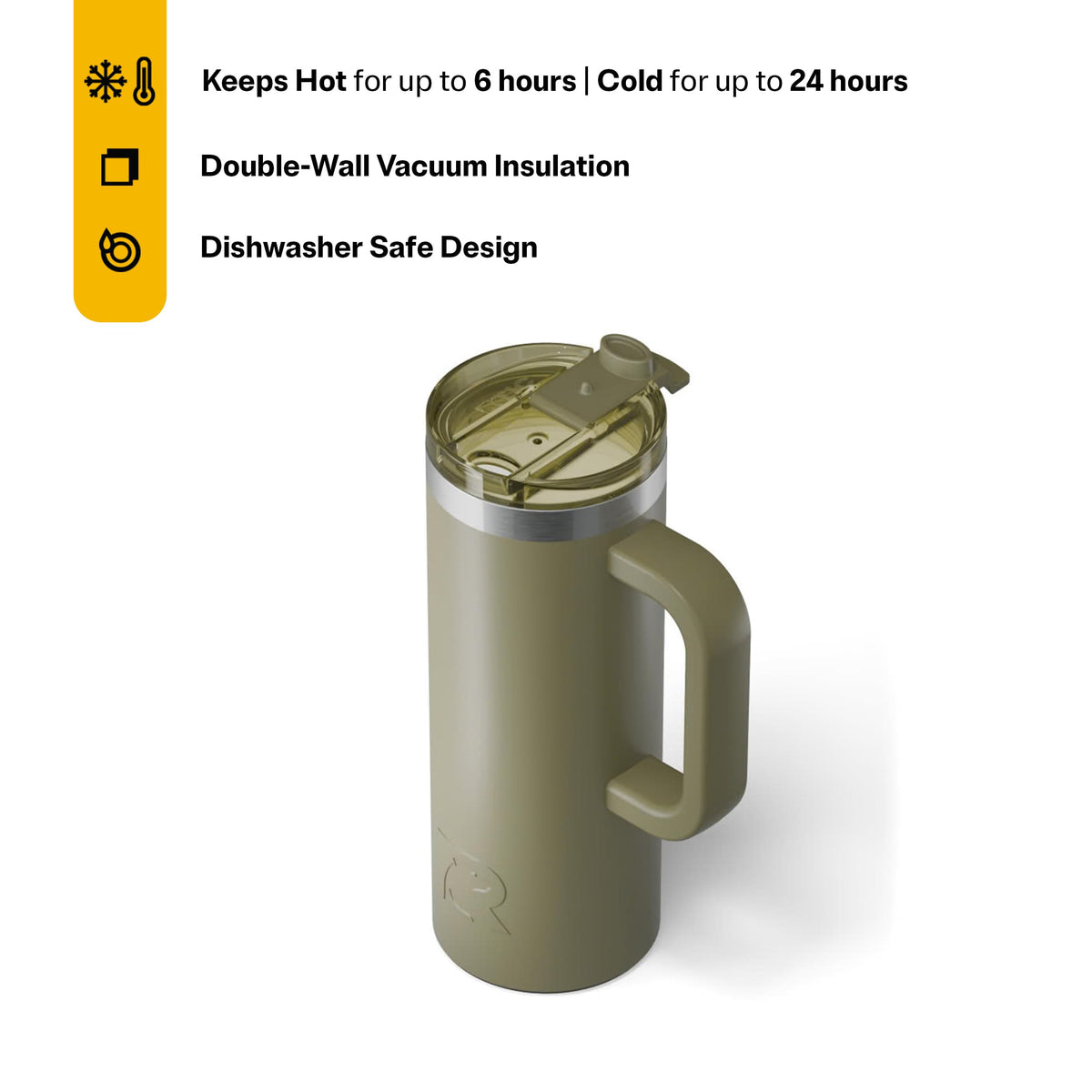 20oz Ceramic Lined Travel Mug with Lid and Handle J652267