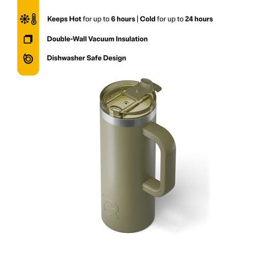 20oz Ceramic Lined Travel Mug with Lid and Handle J652267
