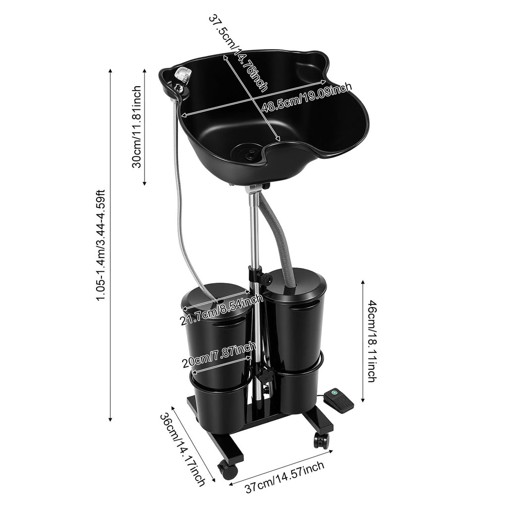 Portable Height Adjustable Shampoo Bowl with Electric Pump T66645