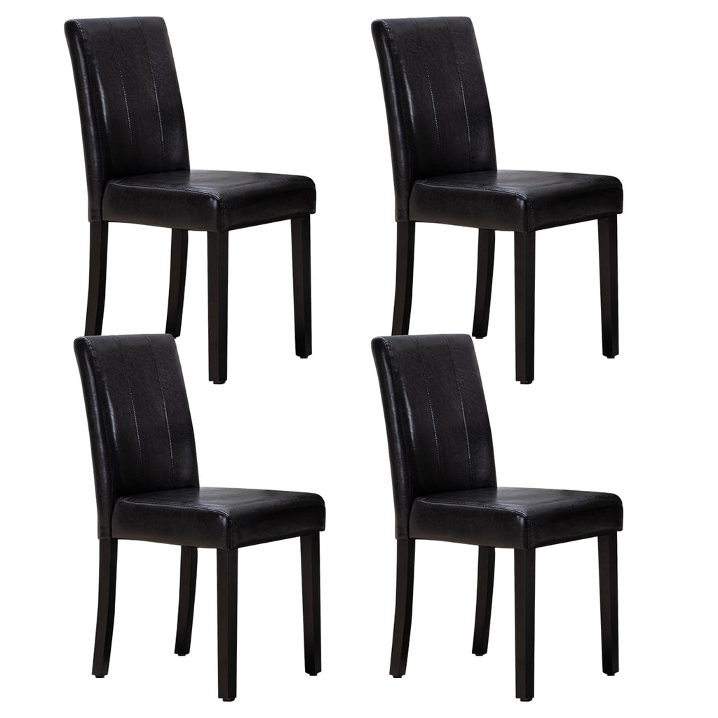 Black PU Leather Dining Chairs Set of 4 G9490