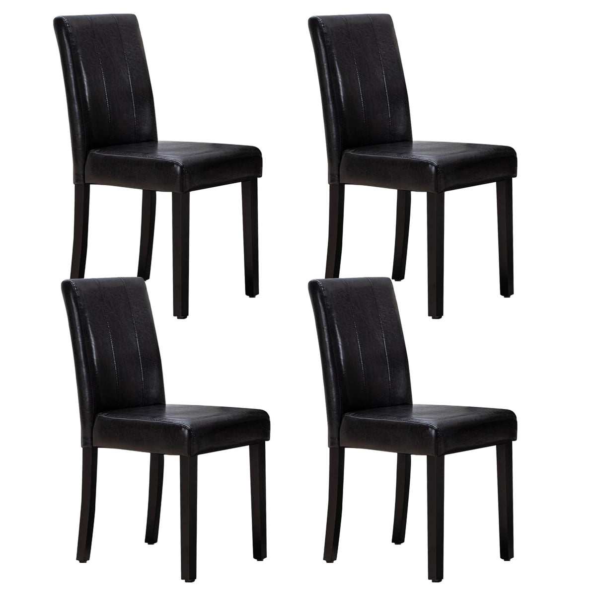 Black PU Leather Dining Chairs Set of 4 G9490
