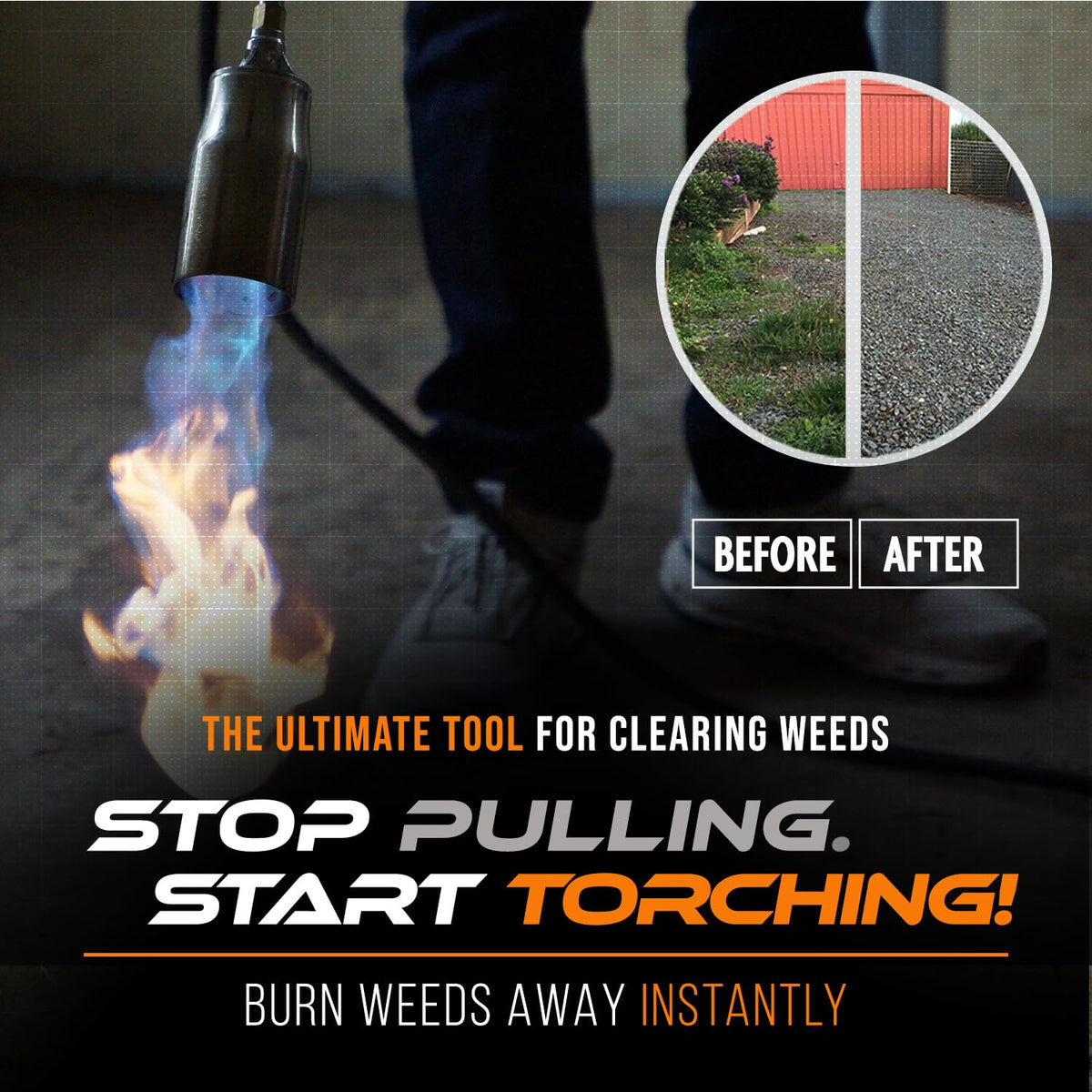 Propane Torch Weed Burner with 13 ft Hose, Adjustable 2,200,000 BTU Self Igniting J593