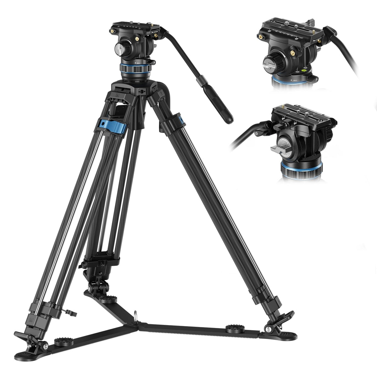 Carbon Fiber Video Tripod with Fluid Head V721