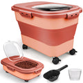 Collapsible Pet Food Storage Container with Wheel, Cup and Scoop Z31444