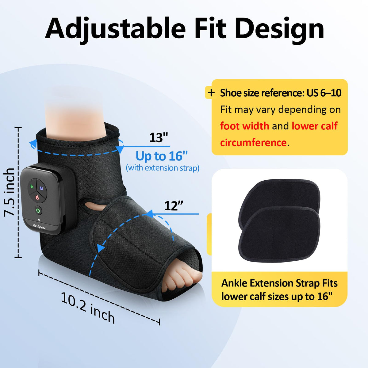 Portable Air Compression Foot Massager with Heat K61390