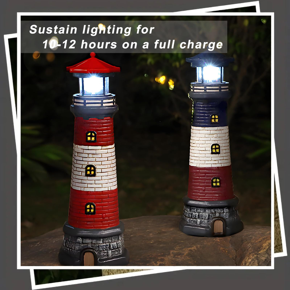 Solar Outdoor Lighthouse Garden Statue Q967