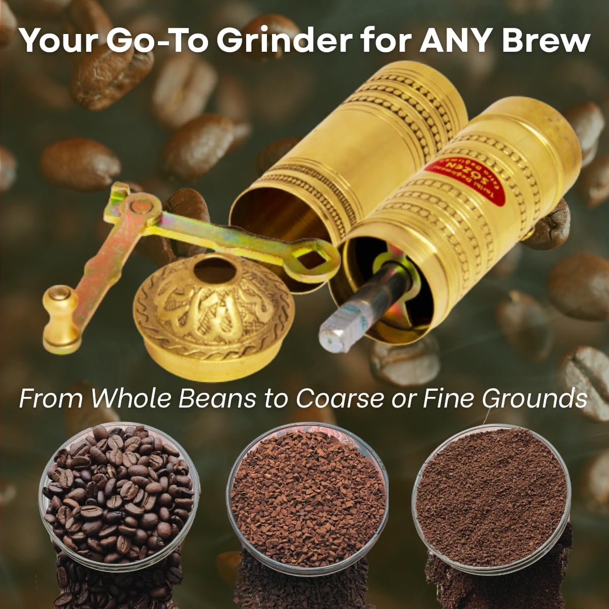 Manual Coffee Grinder Adjustable Hand Crank Burr Mill N193085