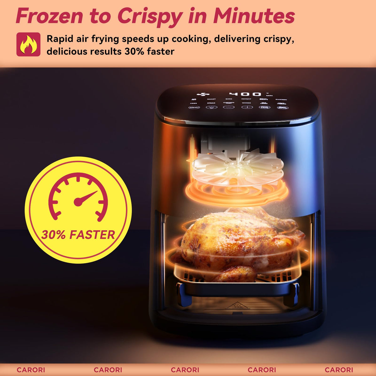 6Qt Air Fryer with Viewing Window, 12 Preset, Nonstick Dishwasher Safe Basket E4486