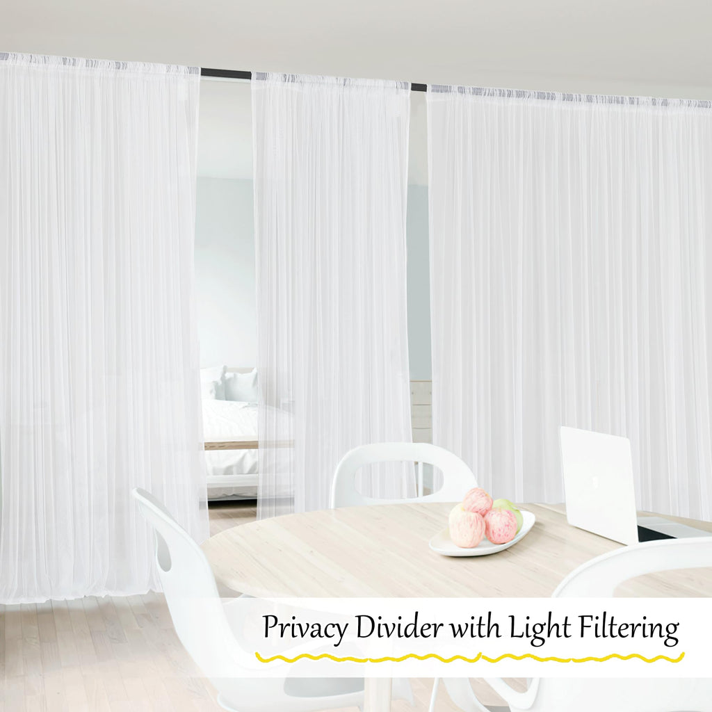 White 2 Panels Waterproof Mosquito Netting Curtains H382