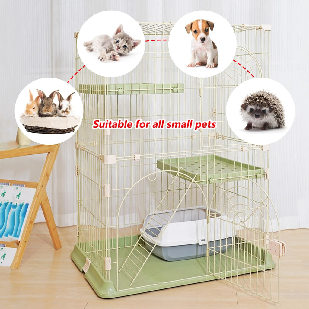 3/4-Tier Cat Cage Playpen with Hammock C919