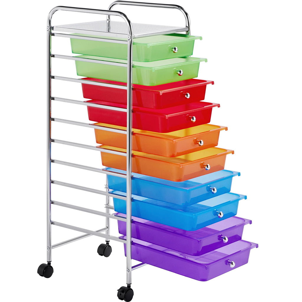 10 Drawer Rolling Cart with Locking Wheels N124