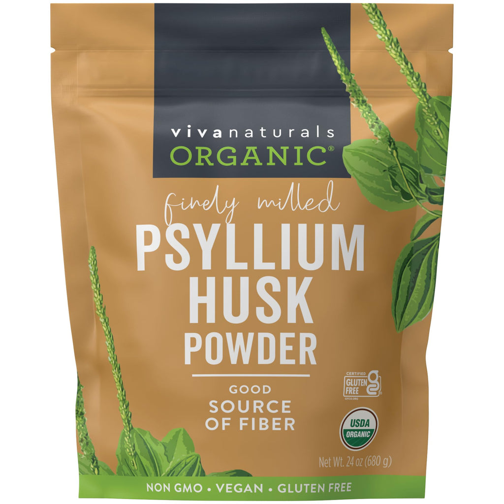 24 oz Organic Psyllium Husk Powder & 8 fl oz Gentle Facial Cleanser Bundle Q501