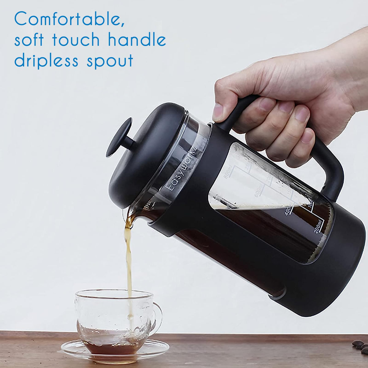 34 oz French Press Coffee Tea Maker with 10g Measuring Spoon Q630752