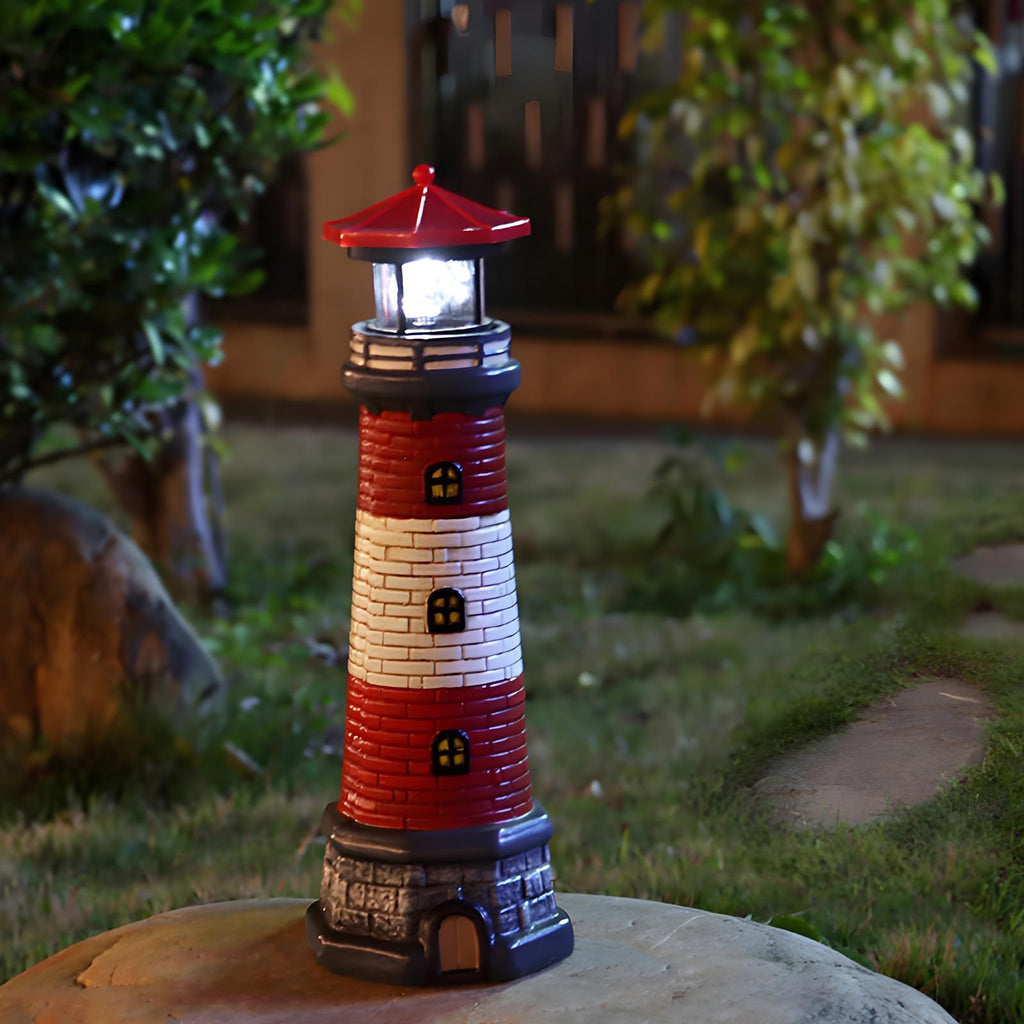Solar Outdoor Lighthouse Garden Statue Q967