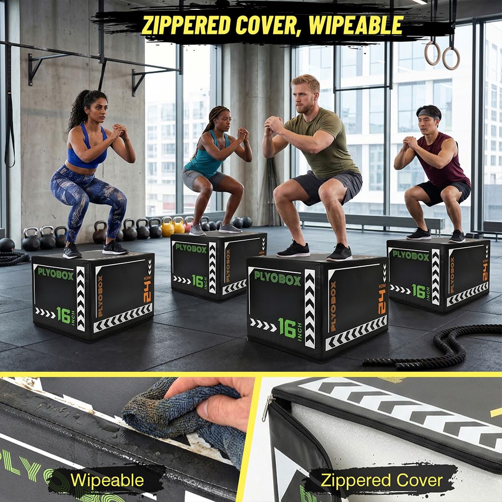 3-in-1 Foam Plyo Box with Non-Slip Cover H632335