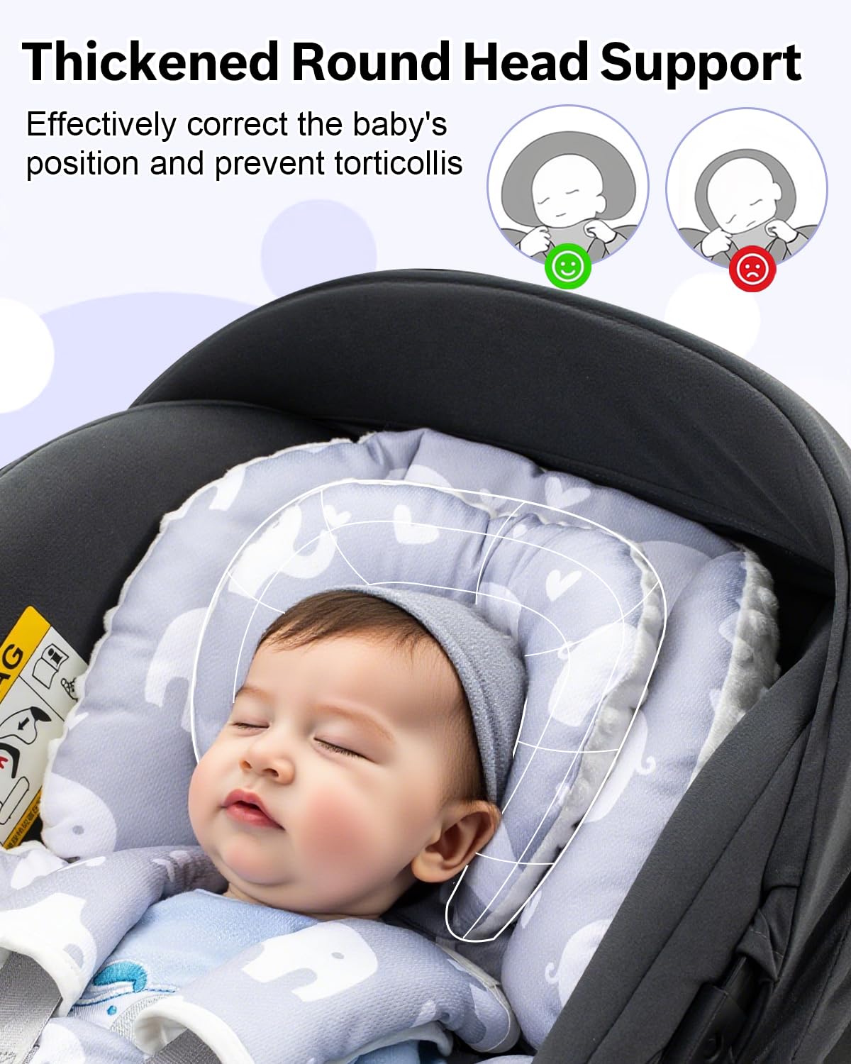 Infant Car Seat Insert with Headrest F9748