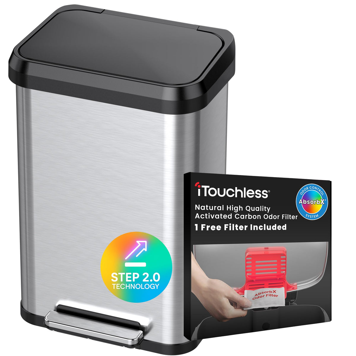 13.2 Gallon Stainless Steel Kitchen Trash Can S999