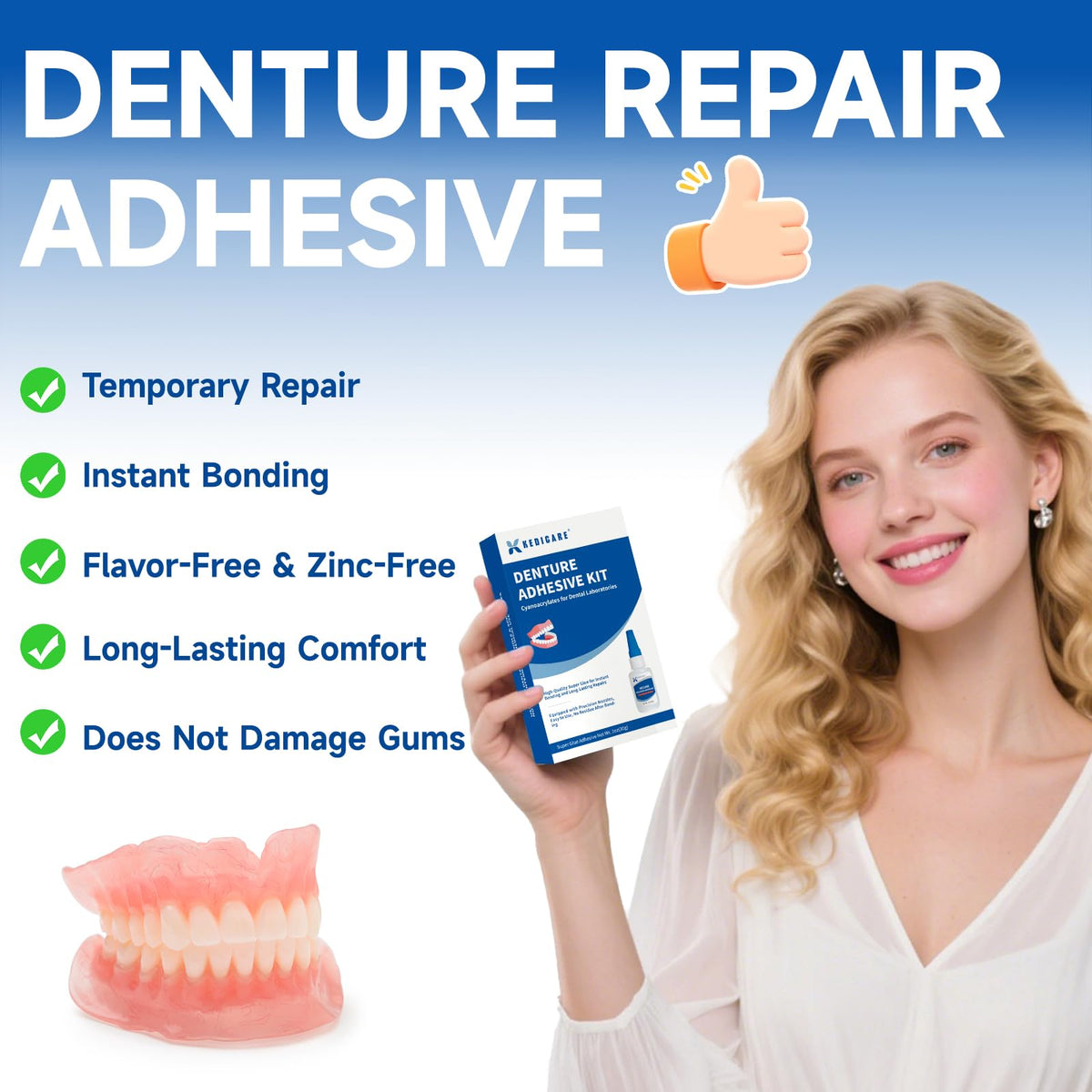 Denture Repair Glue Kit 1oz K7301