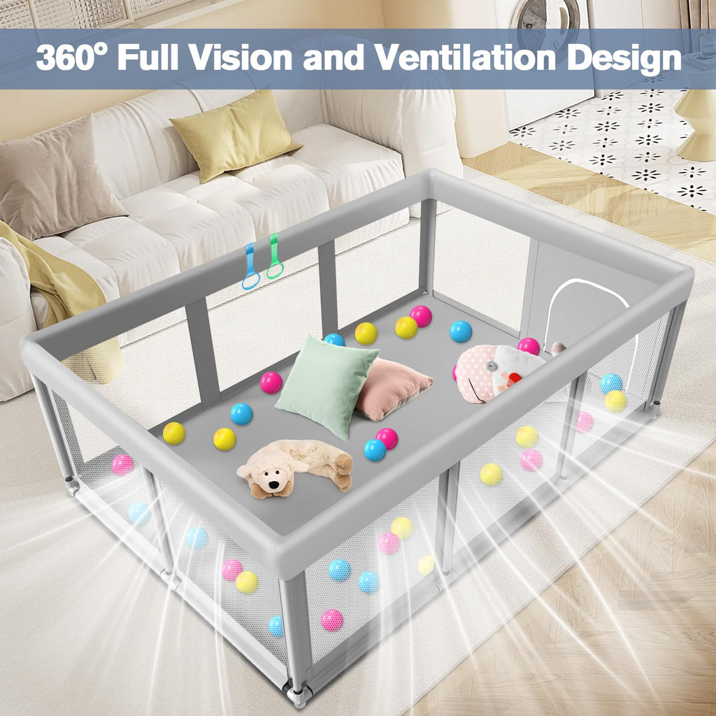 Large Baby Playpen with Soft Breathable Mesh Z316