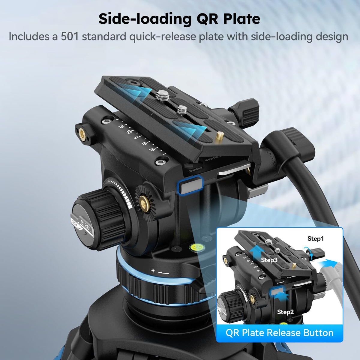 Carbon Fiber Video Tripod with Fluid Head V721