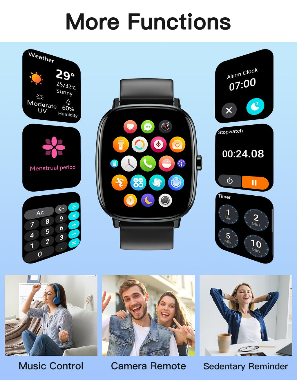 Smart Watch with GPS Black L174929