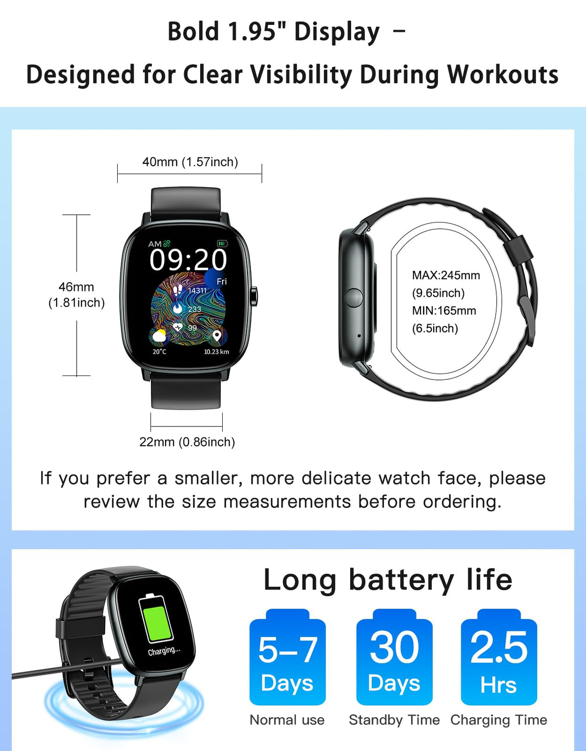 Smart Watch with GPS Black L174929