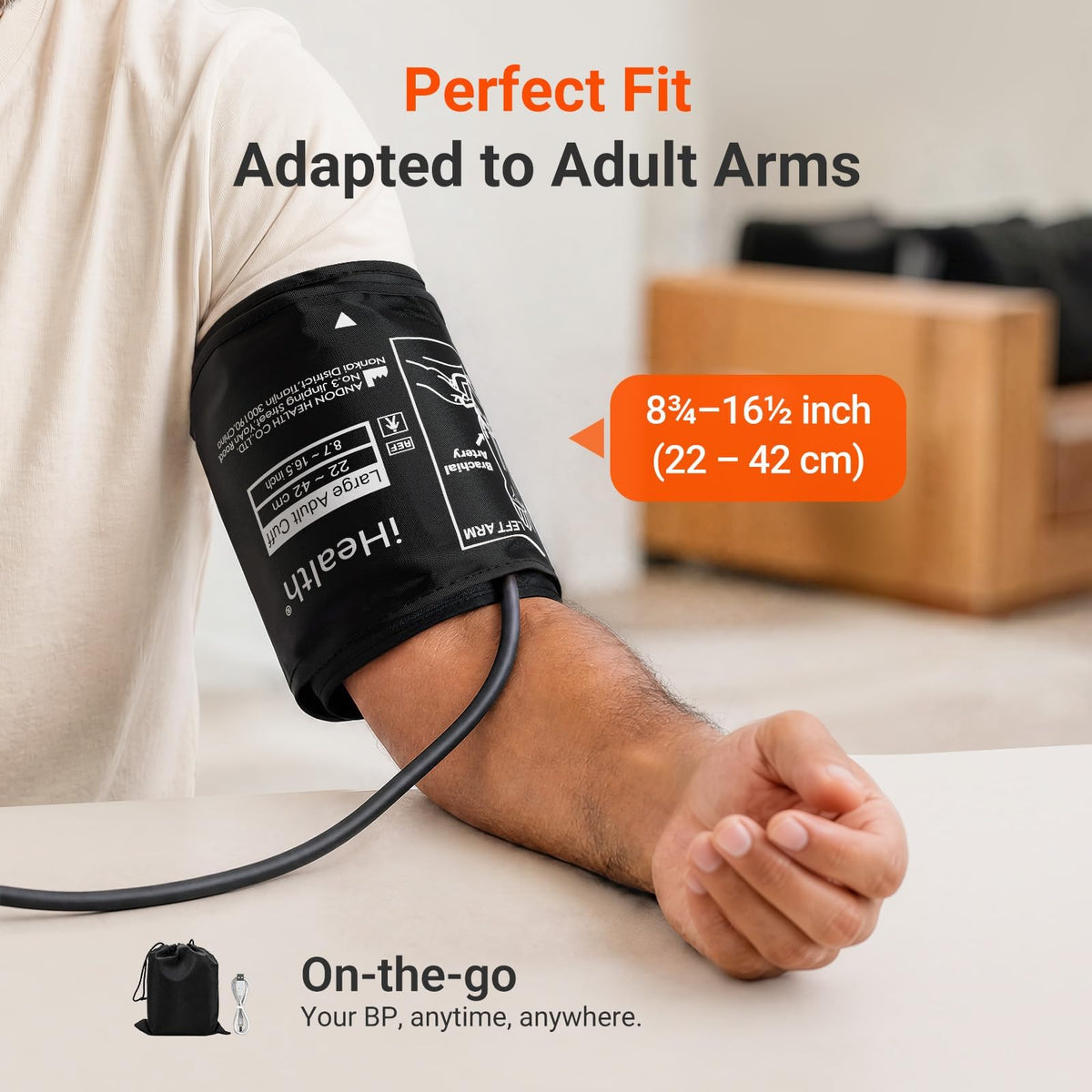 Bluetooth Upper Arm Blood Pressure Monitor with Large Cuff G33881