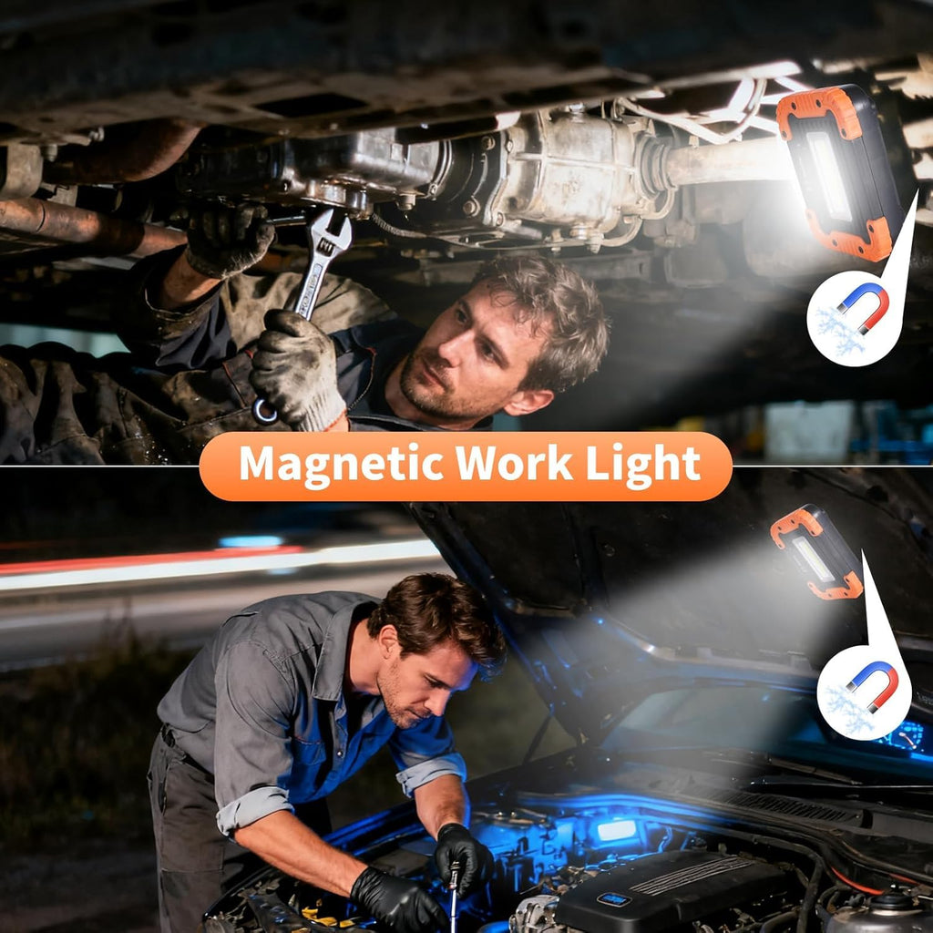 8 Pack Rechargeable LED Work Light 500LM Magnetic Base R20891